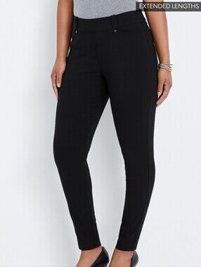 MAURICES Pull-On Bengaline Skinny Ankle Pant Black Size Large